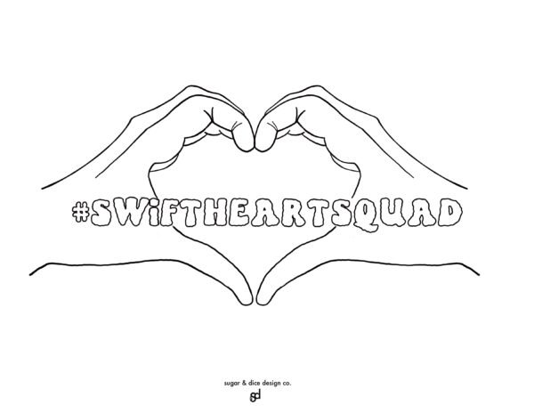 #SwiftHeartSquad Colouring Page